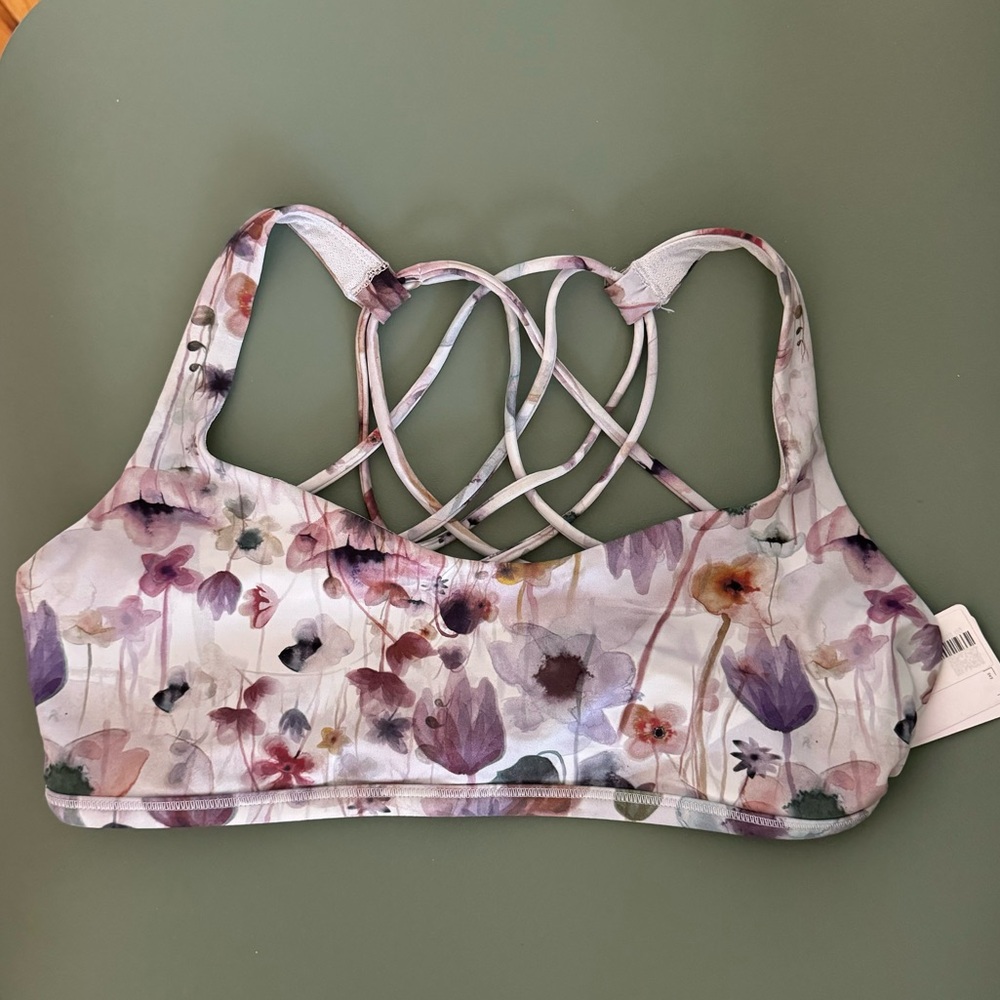 LULULEMON Floral Strappy Sports Bra
